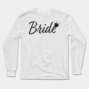 Black Bride text and Diamond ring Long Sleeve T-Shirt